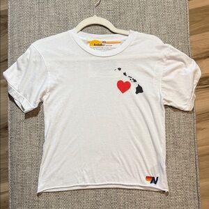 Aviator Nation Hawaii Relief Boyfriend Tee Limited Edition White Women’s XS‎
